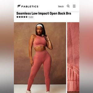 Fabletics Seamless Low Impact Open Back Bra